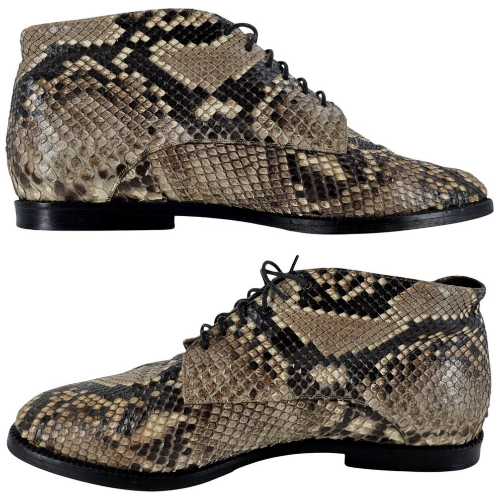 Carel Paris Italy Exotic Snakeskin Leather Ankle Chukka Boots Womens 6.5 Booties - Picture 5 of 11